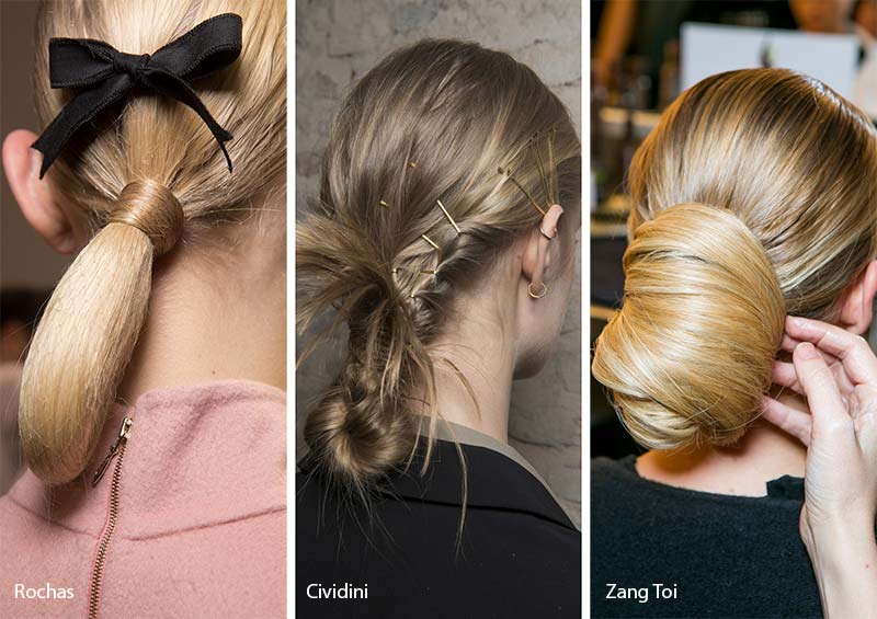 Fall/ Winter 2017-2018 Hairstyle Trends: Folded Over Low Ponytail Updos