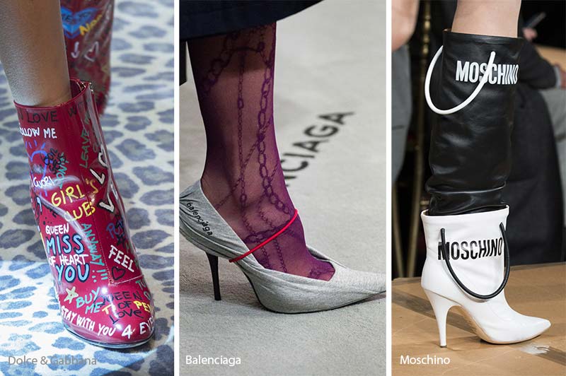 Fall/ Winter 2017-2018 Shoe Trends: Shoes & Boots with Slogans and Logos