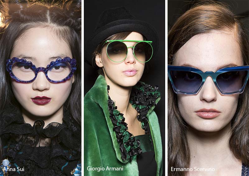 Fall/ Winter 2017-2018 Sunglasses Trends: Sunglasses with Green and Blue Frames
