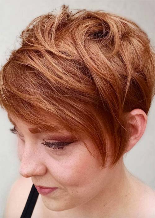 Haircuts & Hairstyles for Women Over 50: Warm Red Pixie
