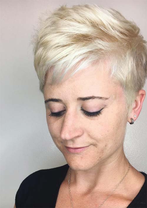 Haircuts & Hairstyles for Women Over 50: Blonde Pixie Cut