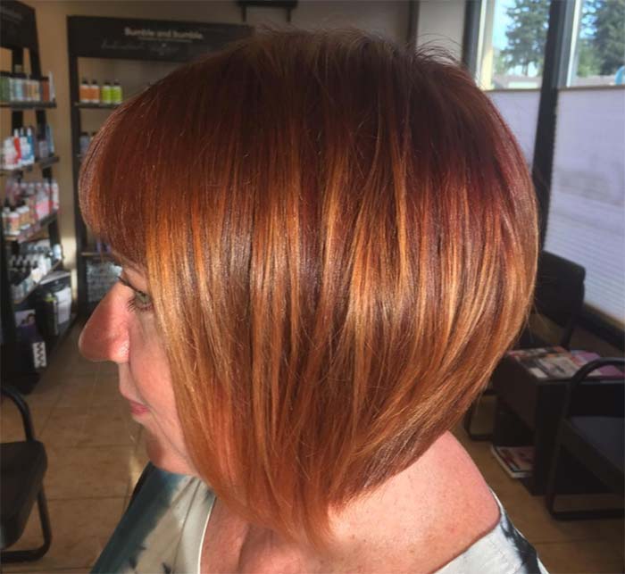 Haircuts & Hairstyles for Women Over 50: Red Balayage