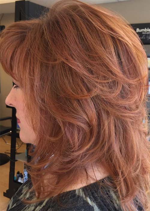 Haircuts & Hairstyles for Women Over 50: Red Spring Layers