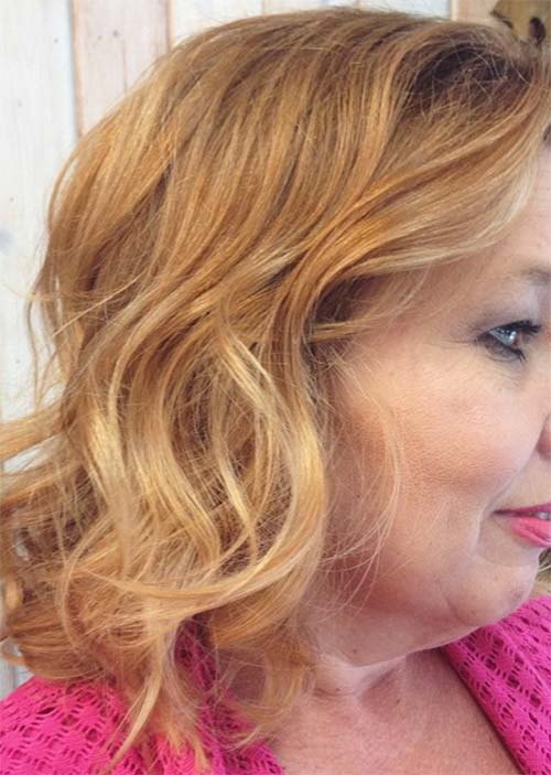 Haircuts & Hairstyles for Women Over 50: Medium Length Soft Gold Hair