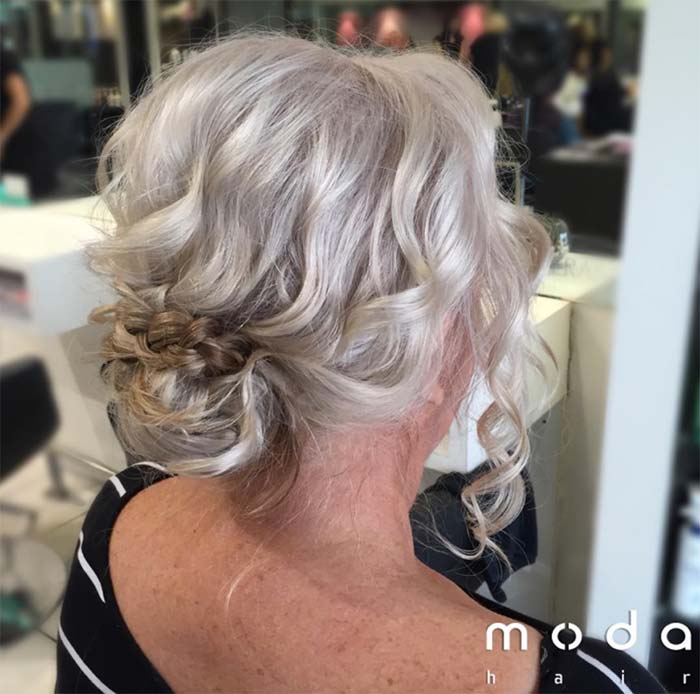 Haircuts & Hairstyles for Women Over 50: Textured Blonde Bun