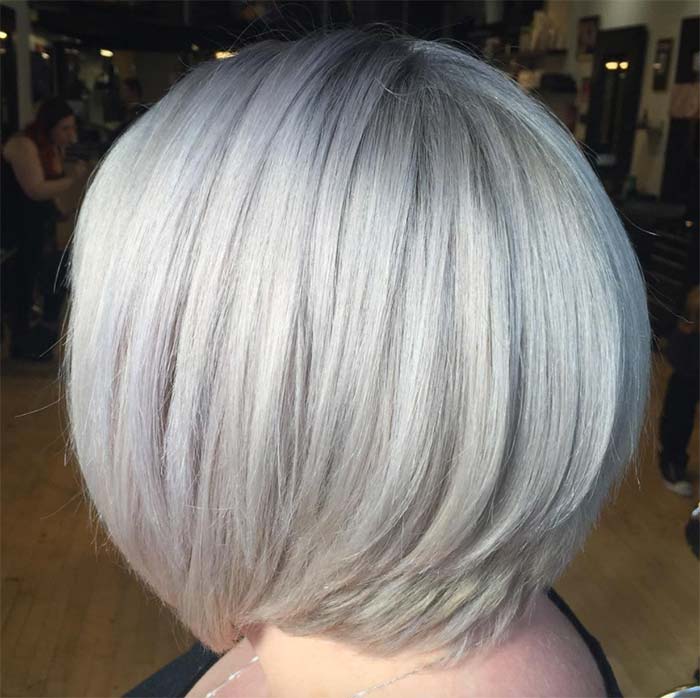 Haircuts & Hairstyles for Women Over 50: Silvery Blonde Cut