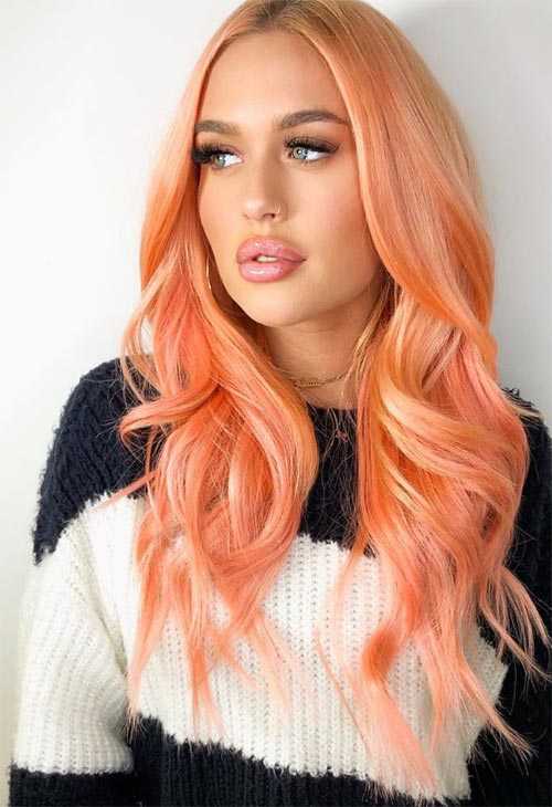 67 Pretty Peach Hair Color Ideas to Embrace in 2022 - Glowsly