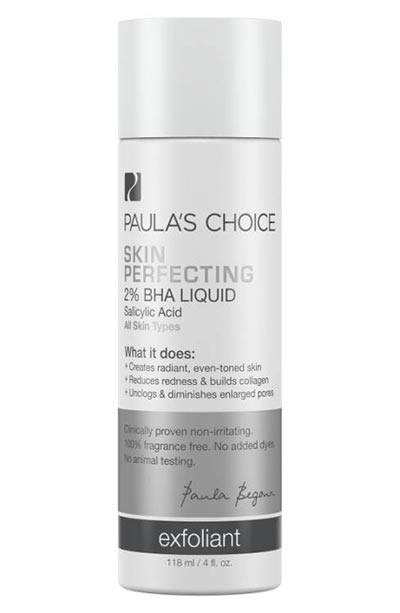 Best Chemical Exfoliators For Combination, Oily, Sensitive, and Acne-Prone Skin: Paula’s Choice 2% BHA Liquid
