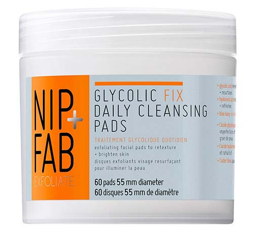 Best Chemical Exfoliators For Normal, Dry, and Mature Skin: Nip + Fab Glycolic Fix Exfoliating Pads