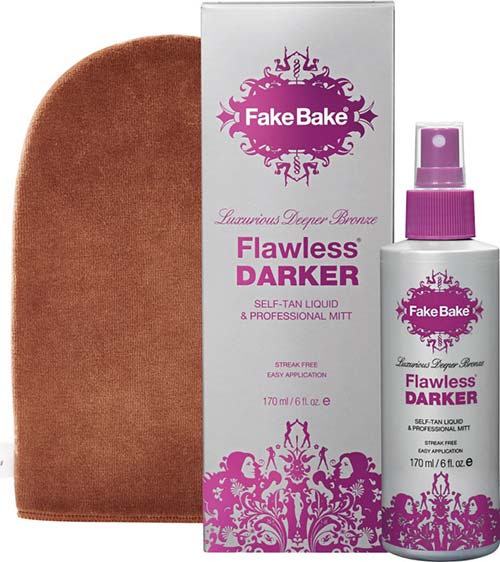 Best Self Tanners For Medium and Tan Skin: Fake Bake Flawless Darker Self Tan Liquid & Professional Mitt