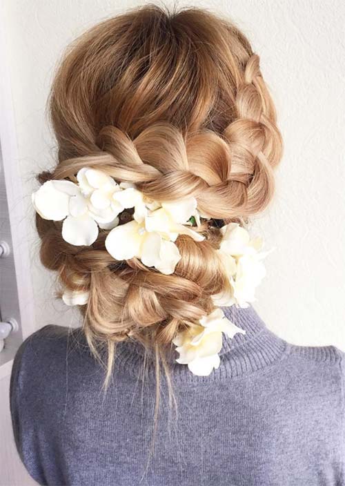 Bridal/ Wedding Updos Hairstyles: Lush Twisted Dutch Braid