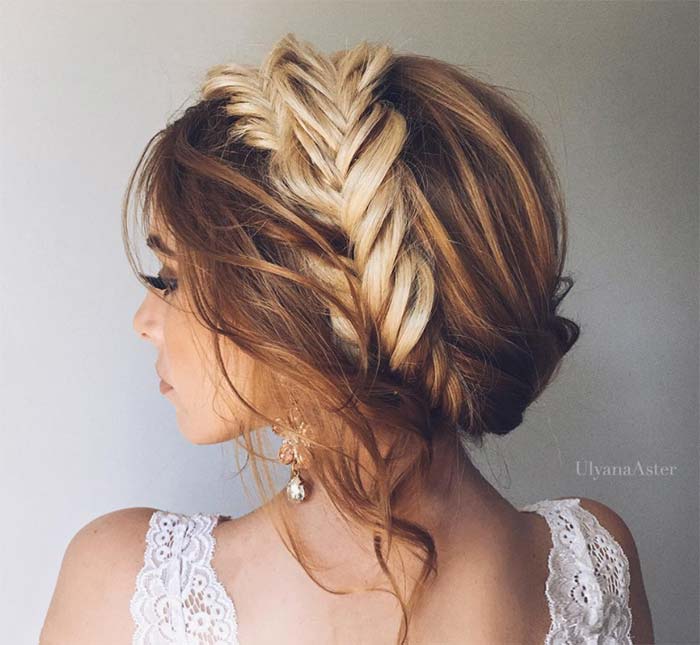 Bridal/ Wedding Updos Hairstyles: Double Crown Fishtail Braid