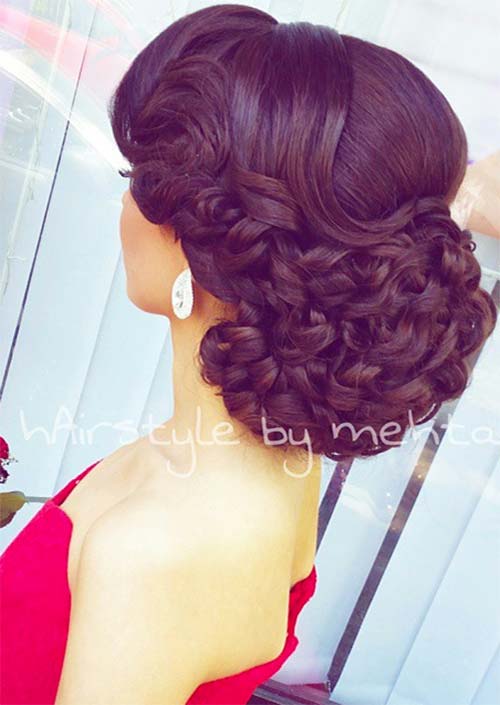Bridal/ Wedding Updos Hairstyles: Woven Curls Wedding Updo