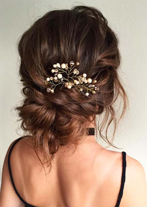 Bridal/ Wedding Updos Hairstyles: Romantic Messy Hair Twist