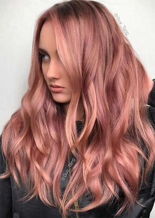Balayage Hair Trend: Balayage Hair Colors & Balayage Highlights: Pink and Gold Balayage