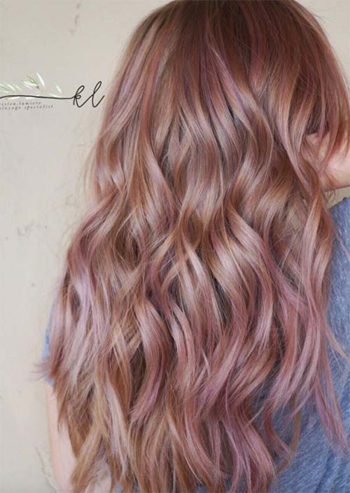 Balayage Hair Trend: Balayage Hair Colors & Balayage Highlights: Rose Copper Balayage