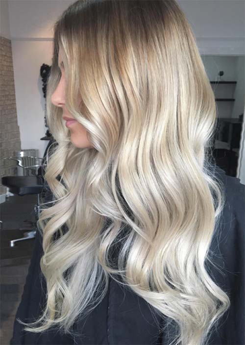 Balayage Hair Trend: Balayage Hair Colors & Balayage Highlights: Golden Blonde Color-Melt Balayage