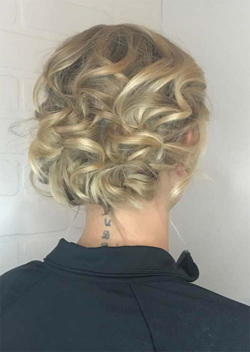 Updos for Short Hair Ideas: Curled Short Hair Updo