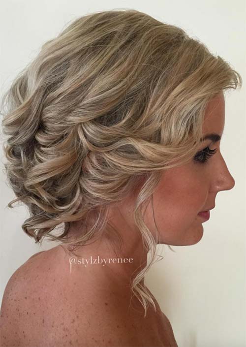 Updos for Short Hair Ideas: Curled Short Hair Updo