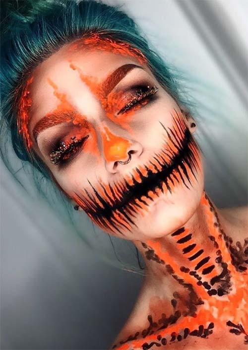 Halloween Makeup Ideas: Jack-O'-Lantern Makeup for Halloween
