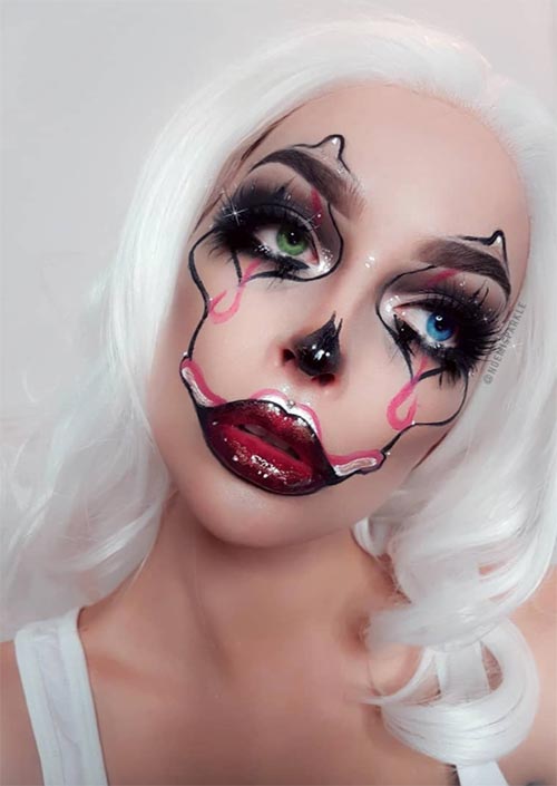 Halloween Makeup Ideas: Artsy Clown Makeup for Halloween