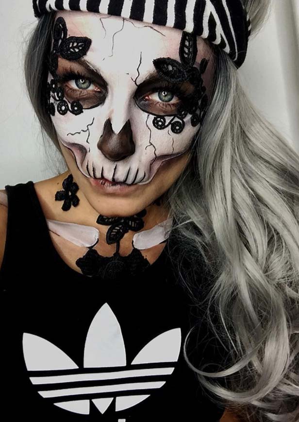 Halloween Makeup Ideas: Half Skull Makeup for Halloween