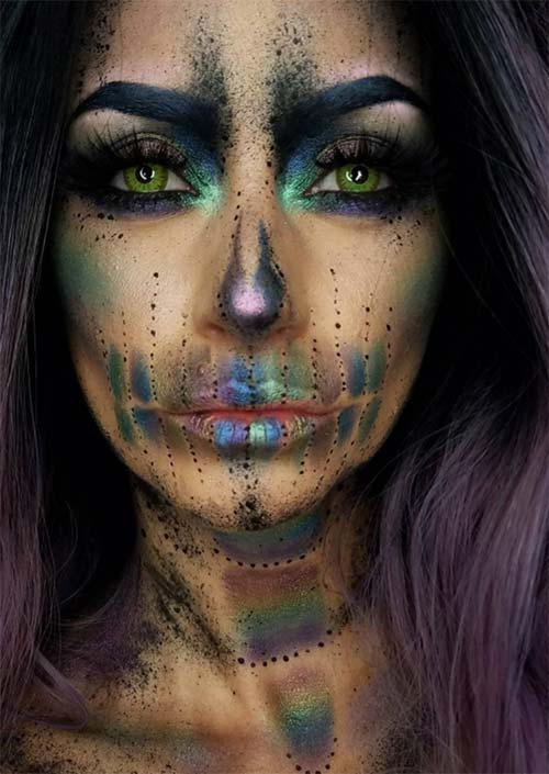 Halloween Makeup Ideas: Moonbow Skull Makeup for Halloween