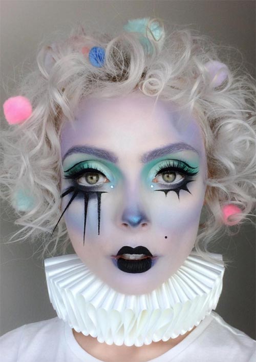 Halloween Makeup Ideas: Pastel Clown Makeup for Halloween