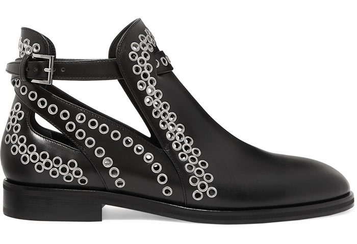 Best Ankle Boots for Women: Alaia Eyelet Embellished Cutout Ankle Boots