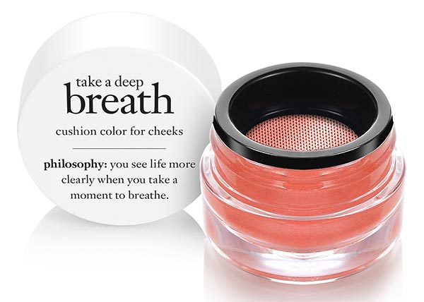Best Cushion Compacts/ Blushes: Philosophy Take a Deep Breath Cushion Color for Cheeks