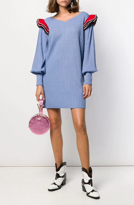 Best Sweater Dresses: MSGM Ruffled Knit Dress