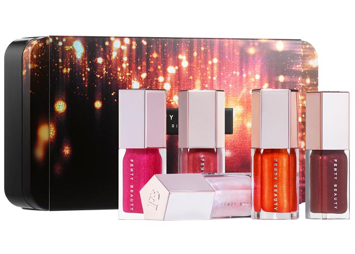 Christmas Makeup Gifts for Beauty Lovers: Fenty Beauty by Rihanna Glossy Posse Mini Gloss Bomb Set