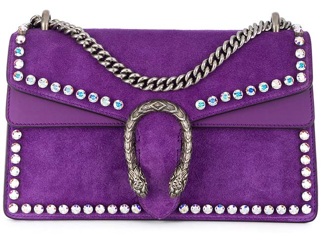 Pantone Color of the Year 2018 Ultra Violet Beauty & Fashion Items: Gucci Dionysus Crystal Shoulder Bag