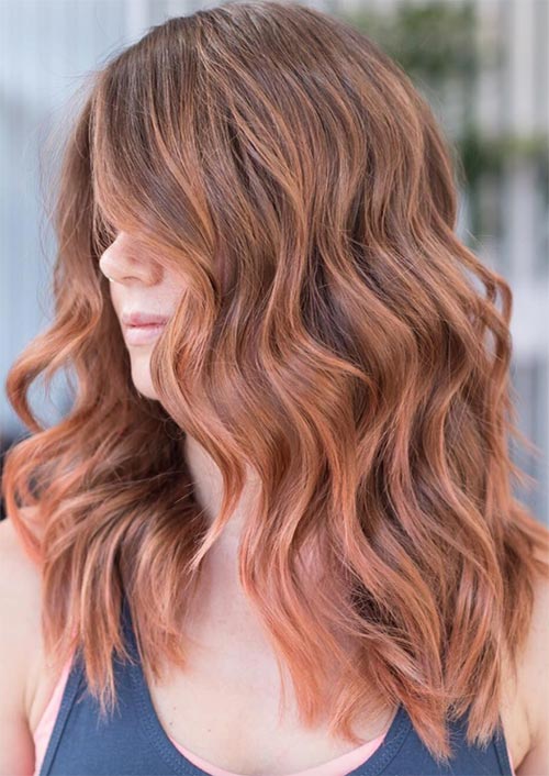 Autumn/ Fall Hair Colors, Ideas and Trends: Burnt Peach Balayage Hair