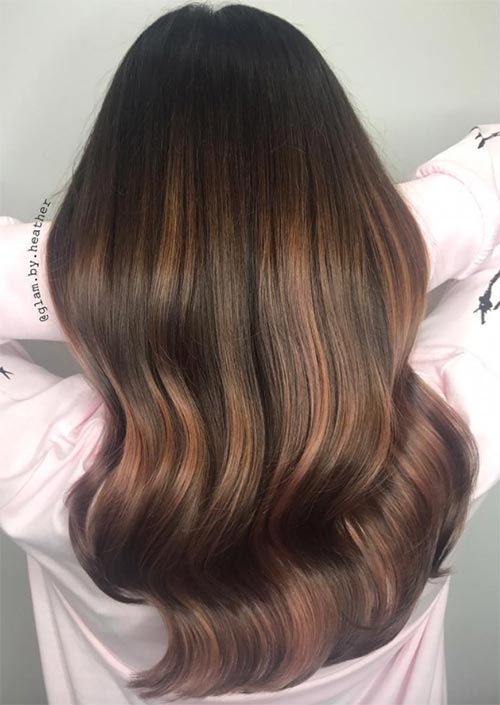 Autumn/ Fall Hair Colors, Ideas and Trends: Chestnut Rose Balayage Hair