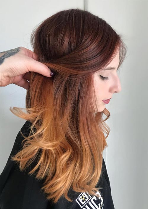Autumn/ Fall Hair Colors, Ideas and Trends: Copper Red Ombre Hair