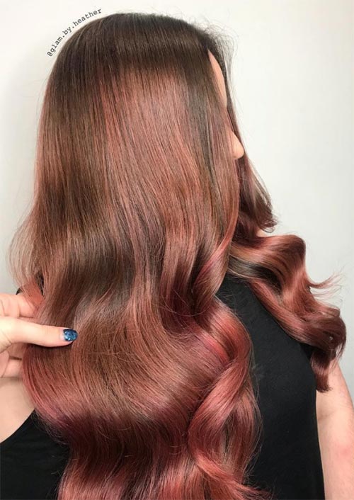 Autumn/ Fall Hair Colors, Ideas and Trends: Deep Rose Hair