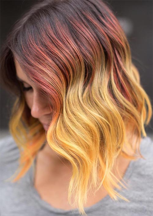 Autumn/ Fall Hair Colors, Ideas and Trends: Fire Hair Color Melt