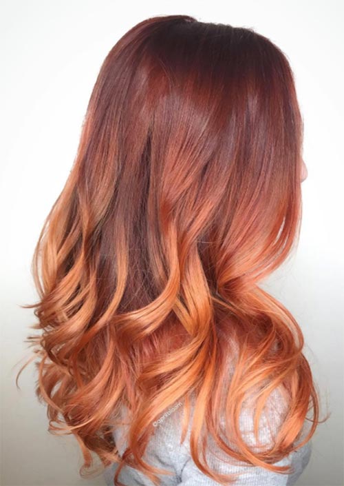 Autumn/ Fall Hair Colors, Ideas and Trends: Gradient Copper Hair