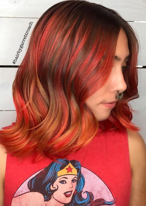 Autumn/ Fall Hair Colors, Ideas and Trends: Orange Red Hair