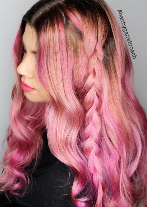 Autumn/ Fall Hair Colors, Ideas and Trends: Pink Balayage Hair