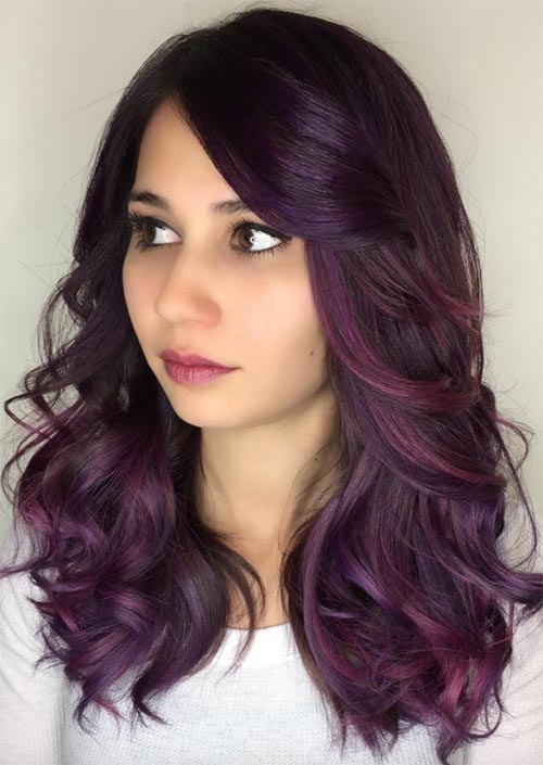 Autumn/ Fall Hair Colors, Ideas and Trends: Purple Pink Hair