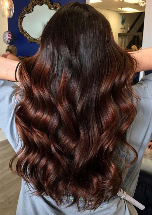 Autumn/ Fall Hair Colors, Ideas and Trends: Red Brown Balayage Hair