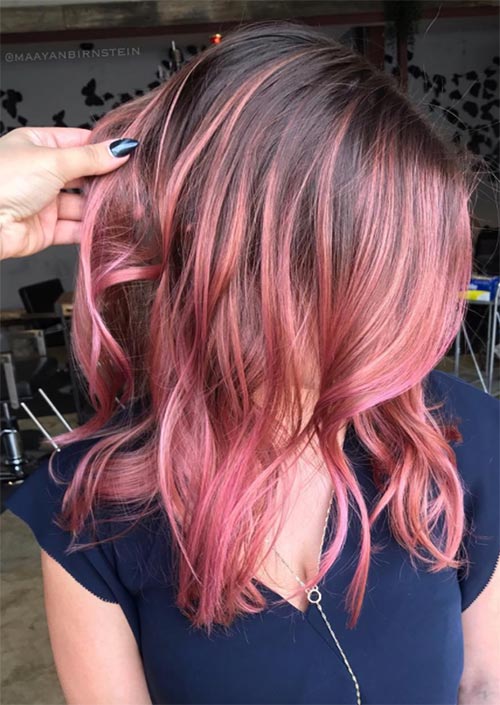 Autumn/ Fall Hair Colors, Ideas and Trends: Rose Balayage Hair