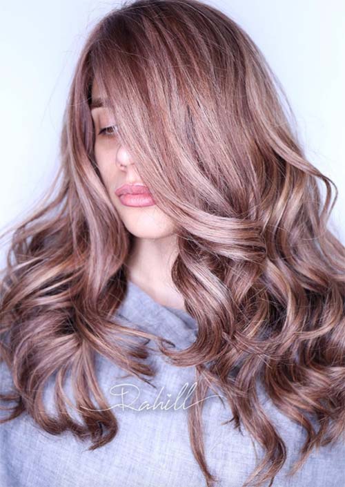 Autumn/ Fall Hair Colors, Ideas and Trends: Rose Gold Blonde Hair