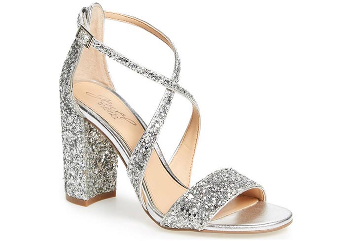 Best Glitter Heels: Badgley Mischka Glitter Heeled Sandals