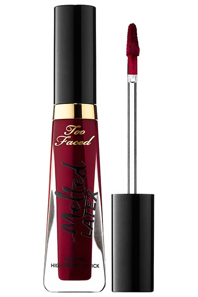Best Burgundy Lipsticks to Buy: Too Faced Melted Latex Liquified High Shine Lipstick in Bite Me