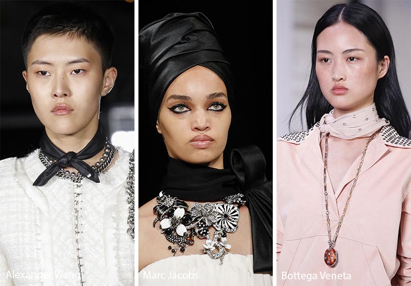 Spring/ Summer 2018 Accessory Trends: Bow-Tie Scarves with Necklaces