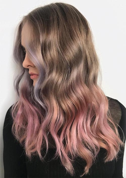 Winter Hair Colors Ideas & Trends: Blonde Pink Hair Colormelt