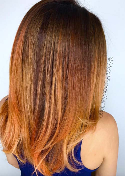 Winter Hair Colors Ideas & Trends: Burnt Orange Hair